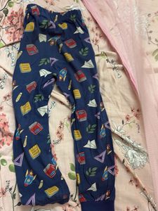 Cute Rocket &amp; Book Print Pajama Pants