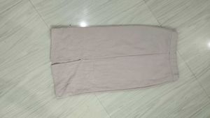 Beige Knit Midi Skirt