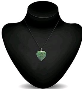 Pendent green stones heart Resin/Rhinestone/trend