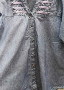 Stylish Denim Tunic Top