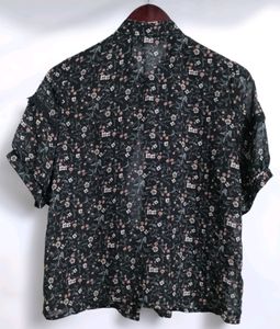 Floral Lace Trim Blouse