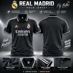 Real Madrid Polo Jersey - Black