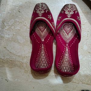 Embroidered Velvet Flats