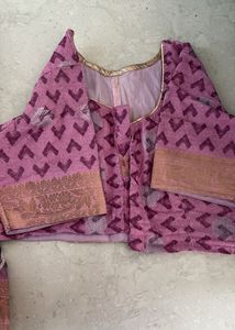 Chic Chevron &amp; Polka Dot Fabric Saree