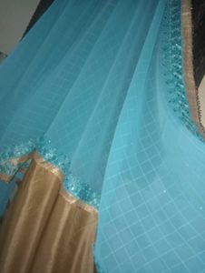 Beautiful saree embroidery with Embellishments