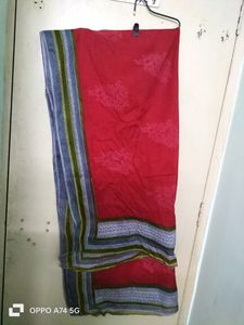 Pure Cotton Red Printed Dupatta