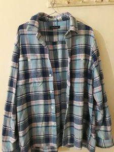 Blue Plaid Flannel Shirt