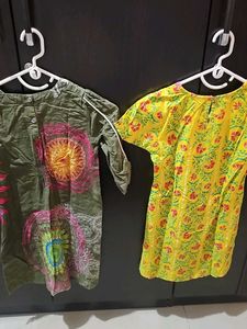 Sasikala 2 kurtis (yellow only and green )