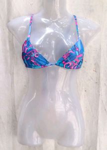 419. Vibrant Swirl Print Bikini Top