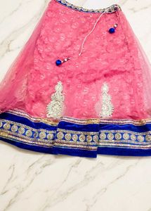 Stunning Pink &amp; Blue Lehenga Choli