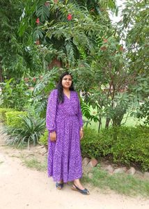Purple Printed Maxi Dress