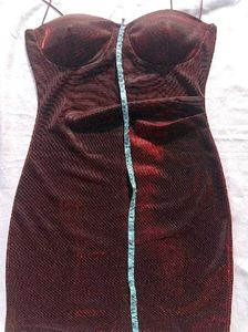 Brand New(Savana Dual Shade)Red Shimmer Mini Dress