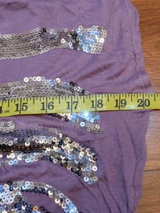 Sequin Embellished Purple T-Shirt