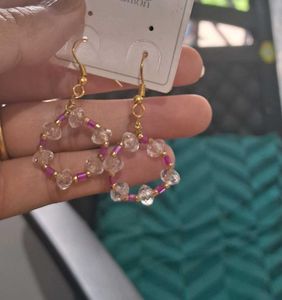 Handmade Beaded Hoop Earrings