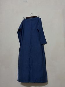 Embroidered Denim Kurta