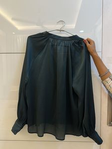 Elegant Green Satin Blouse
