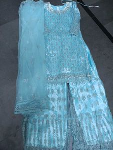 Elegant Blue Embroidered Salwar Suit