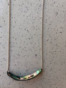 NATURAL 925 silver with Abalone Shell Necklace