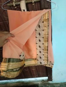 Peach Embellished Saree