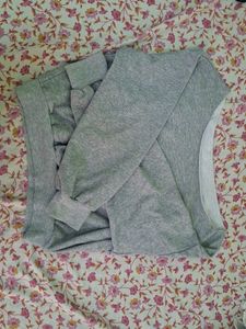 Grey Cropped off shoulder Sweatshirt from savana