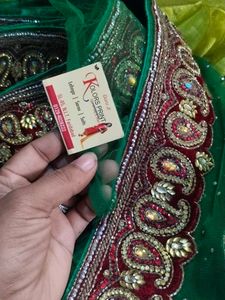 Elegant Green Embellished Saree