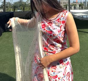 M size colorful printed casual kurta