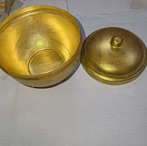 Antique Brass Decorative Bowl with Lid