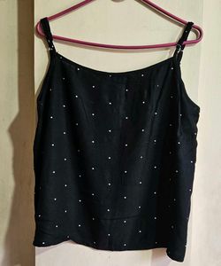 Chic Black Polka Dot Cami Top