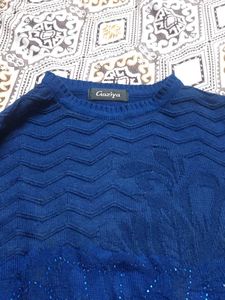 Stylish Blue Sweater Top