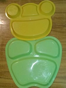 Mickey &amp; Apple Food Plates Set of 2 Combo for Kids