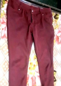 Stylish Maroon Colour Jean's For Girls...