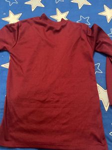 Maroon mens  Long Sleeve Top with Logo