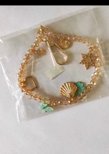 Gold Plated Pendant Set with phone Charm