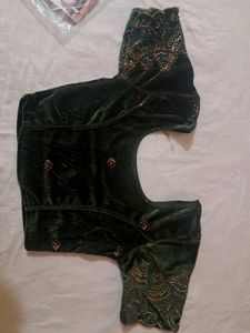 Elegant Velvet Blouse with Embroidery