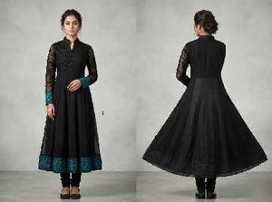 Elegant Embroidery Black Kurta & Chudidar