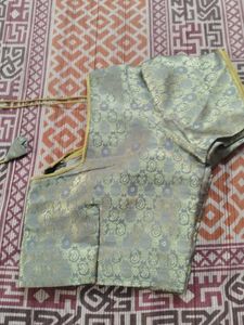 combo of silver and gold blouse