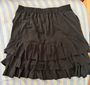 Black Ruffle Mini Skirt