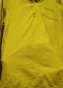 Women's Yellow Long Sleeve Henley Top