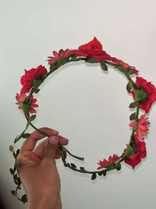 Red Flower Crown Headband