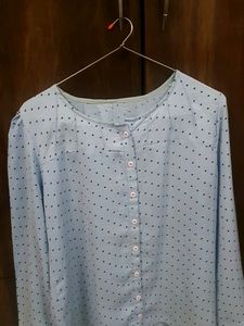 Sky Blue Dotted Daily Wear Top