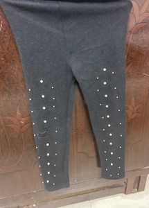 Black Pearl Embellished Leggings