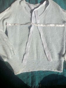Stylish Blue Knit Sweater