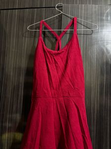 Women's Red Flared Dress