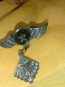 Vintage Wing & Fan Charm Brooch