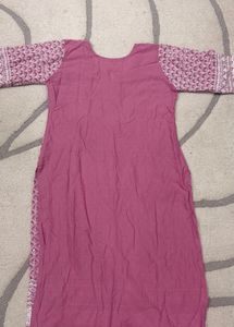 Elegant Printed Kurta with Lace