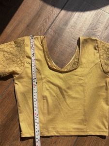 Golden Slip On Saree Blouse