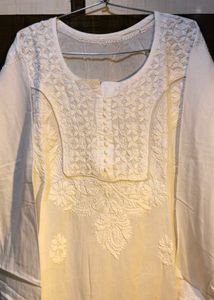 Pure Cotton White Chikankari Kurta
