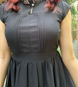 Black Crown Neck One Peice Dress[NEW]