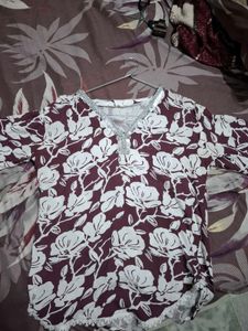 Maroon Floral Kurta