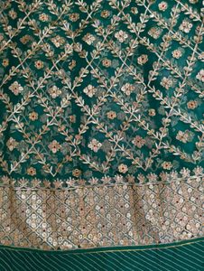 Emerald Green &amp; Gold Embroidered Rajputi Poshak
